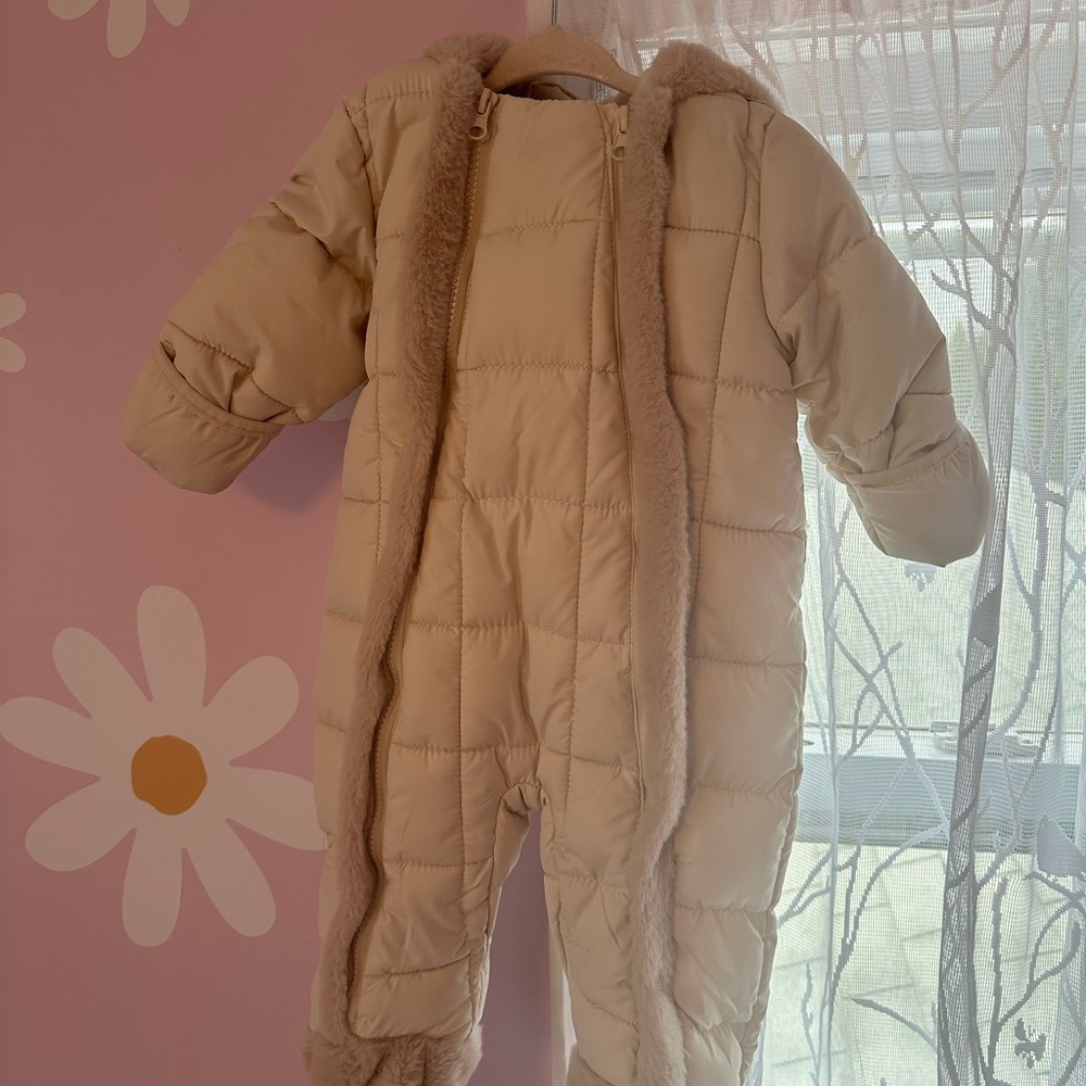 Beige Jessica Simpson baby snowsuit